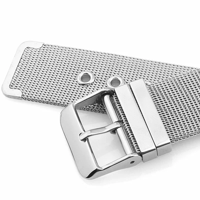 18mm 20mm 22mm 24mm Metal Bracelet 0.4mm Mesh Watchband Stainless Steel Strap Pin Buckle Milanese Watch Band for Omega Seamaster