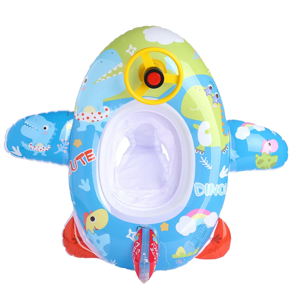 2026 New Baby Swim Ring With Steering Wheel Horn Airplane Seat Inflatable Float For Kids Thickened Beach Party Toy