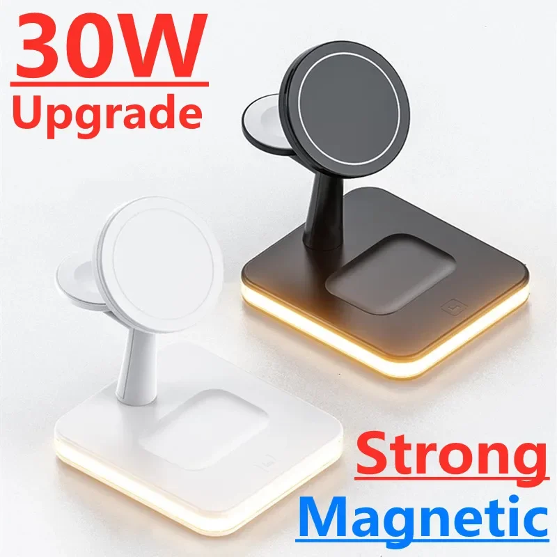 30W 3 in 1 Wireless Chargers Stand For iPhone 12 13 Pro Max Mini Magnetic Fast Charging Dock Station For Airpods Pro/Apple watch