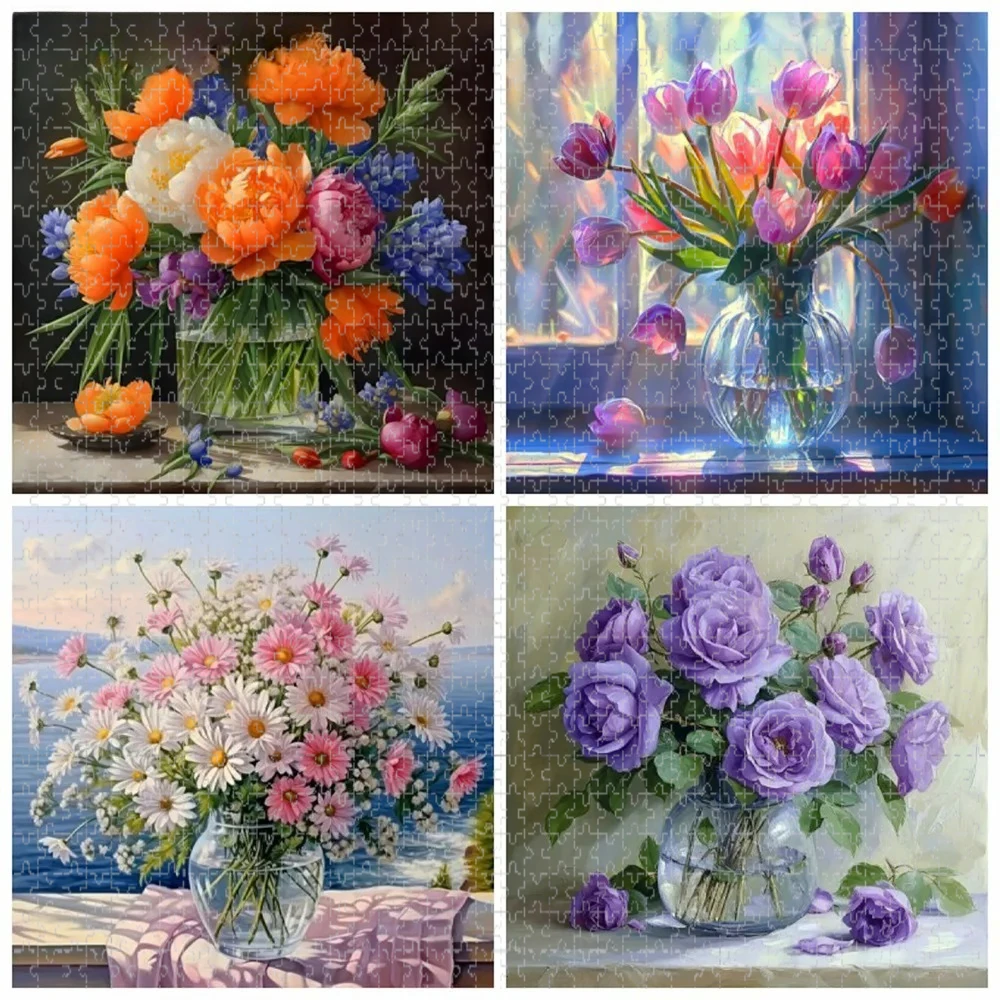 

Пазл для взрослых 50x50 см, 1024 детали, «Цветочная ваза», антистресс, праздничный подарок, идеально подходит для творчества и развлечений своими руками