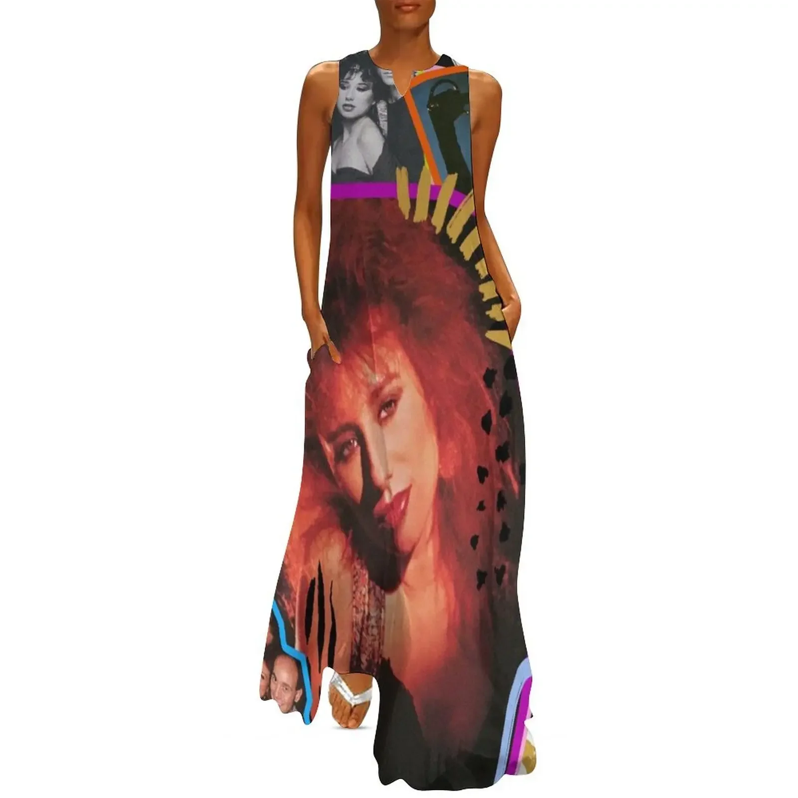 

Tori Amos YKTR Collage Long Dress sexy dress wedding dresses for parties dress for woman women's elegant loose dresses