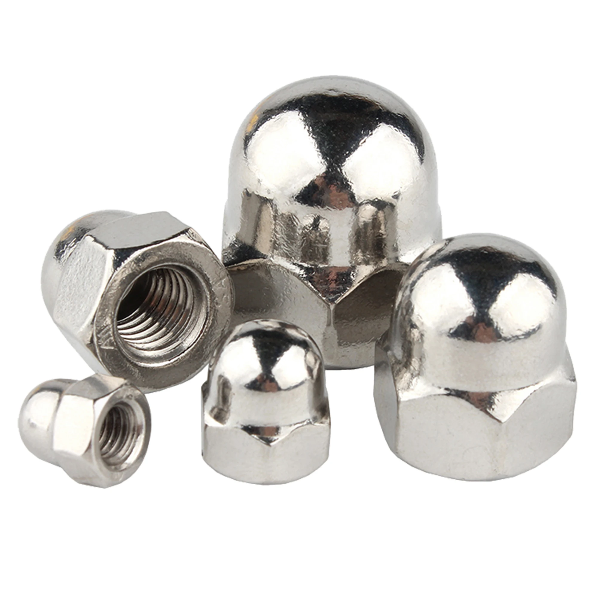 

5/10/20pcs 7 Sizes Acorn Dome Cap Head Hex Nuts Hex Cap Nut Domed Nuts For Decrotive M3 M4 M5 M6 M8 M10 M12 Blind Nut for Bolts