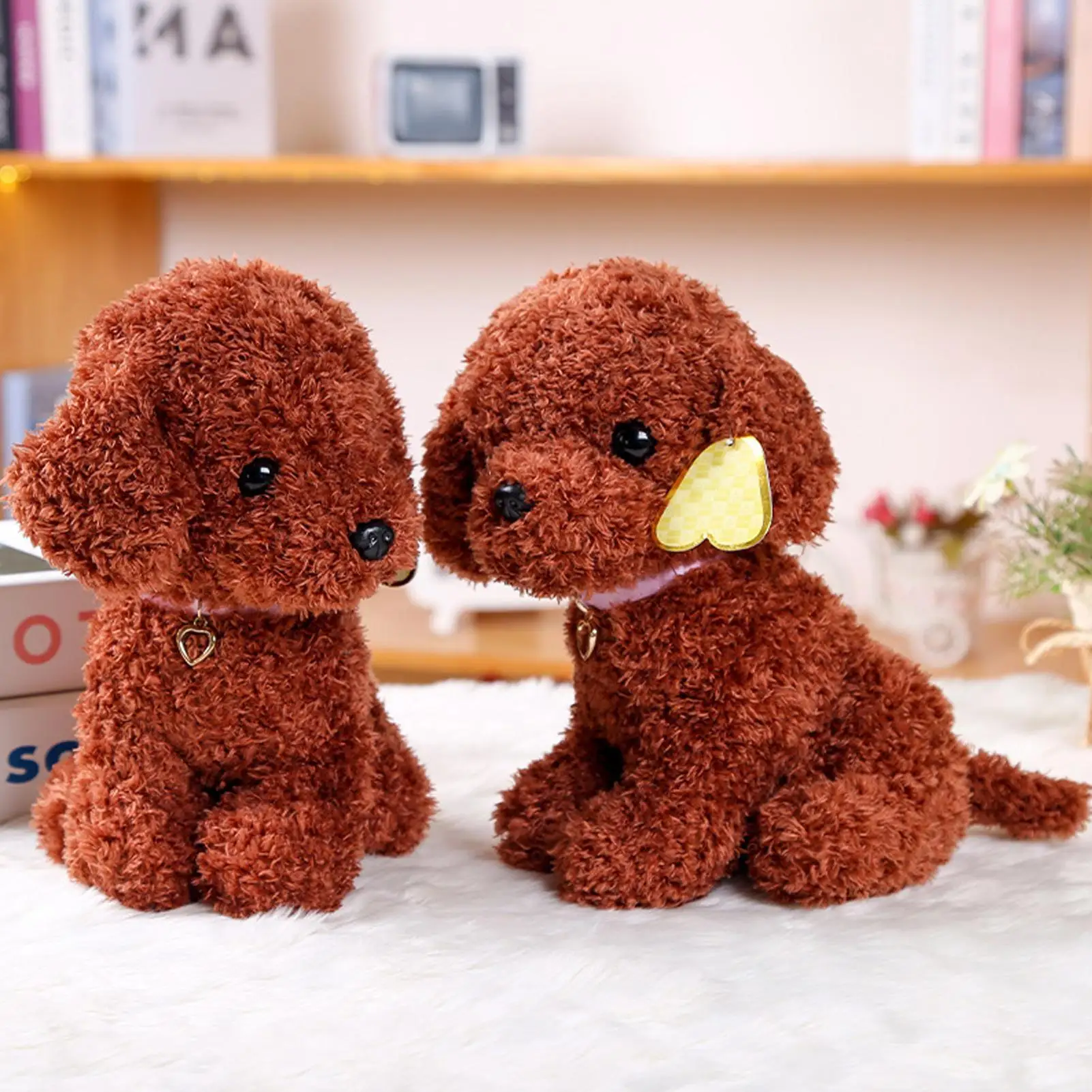 

Animal Plush Toy Soft Brown Curly Hair Decoration Hugging Pillow Dog Stuffed Toys For Children Home Decor Bedroom Living Room