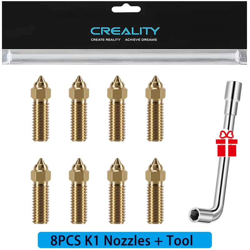 

Creality K1 Nozzles 0.4mm,Offical Brass High-Speed Nozzles for Ender 3 V3 KE, K1, K1 MAX, CR-10 SE,CR-M4 3D Printer part