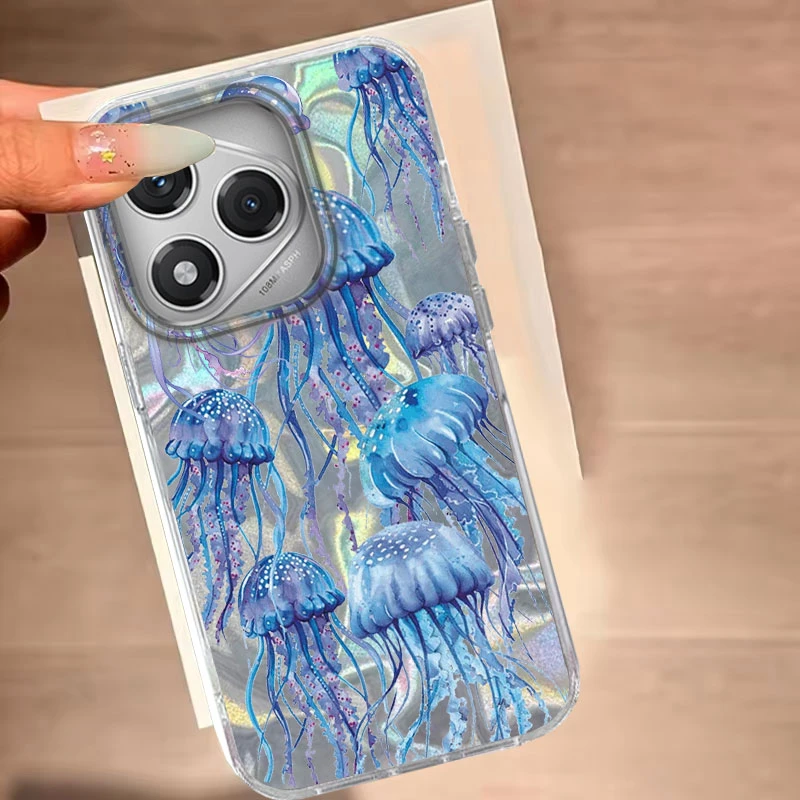 ل Honor 200 Lite 400 200 Pro X9b Magic 7 6 Lite X9c X8b X7c 200 غطاء الهاتف الذكي قنديل البحر الوردي ل Honor 400 Lite أكياس لينة #6