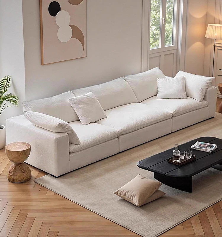 Professional  Linen Upholstery Sofas Set Commercial Home Use Simple Modern Design Couch Living Room Furniture  Size