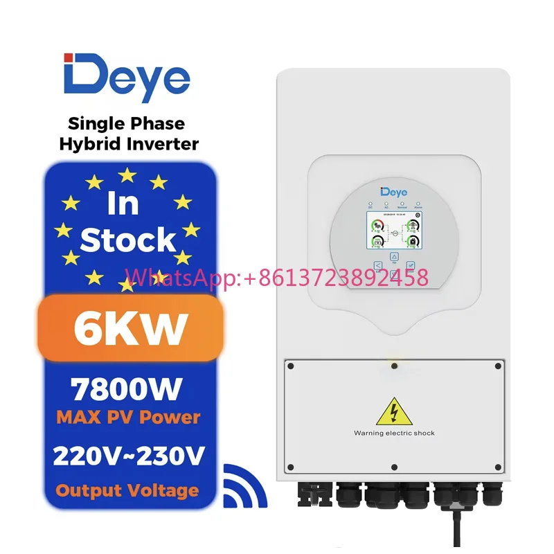 Deye SUN-6K-SG03LP1-EU Hybrid Inverter Wholesale 5kw 6kw Low Voltage Single Phase Solar Hybrid Inverter