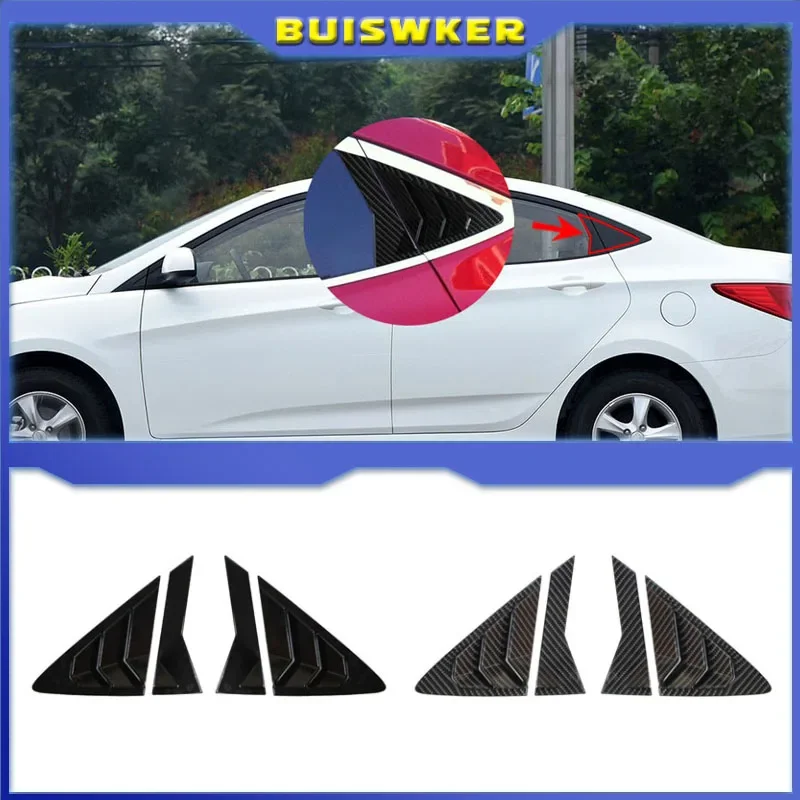 Fit For Hyundai Verna 2010-2016 Rear Window Louver Shutter Cover Trim Air Vent Scoop Shade Accessories Body kit