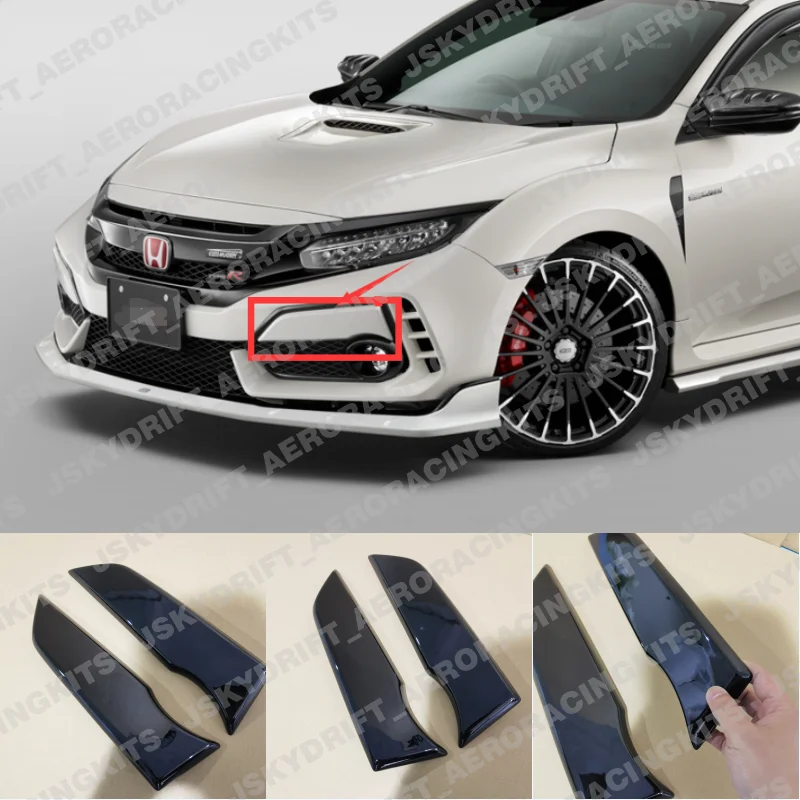

For Honda Civic Hatchback 17-19 FK8 Front Bumper Fog Light Garnish frp Unpainted