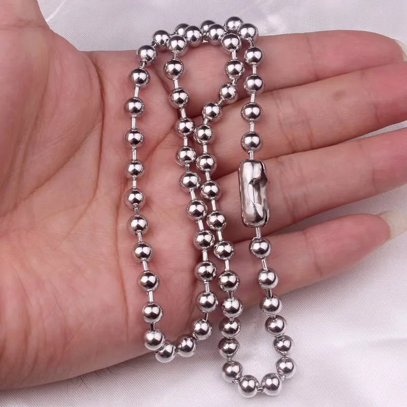 

3-10mm Stainless Steel Ball Chain Layering Necklace for Women Men Oversize Chunky Chain Choker Grunge Aesthetic Jewelry Necklace