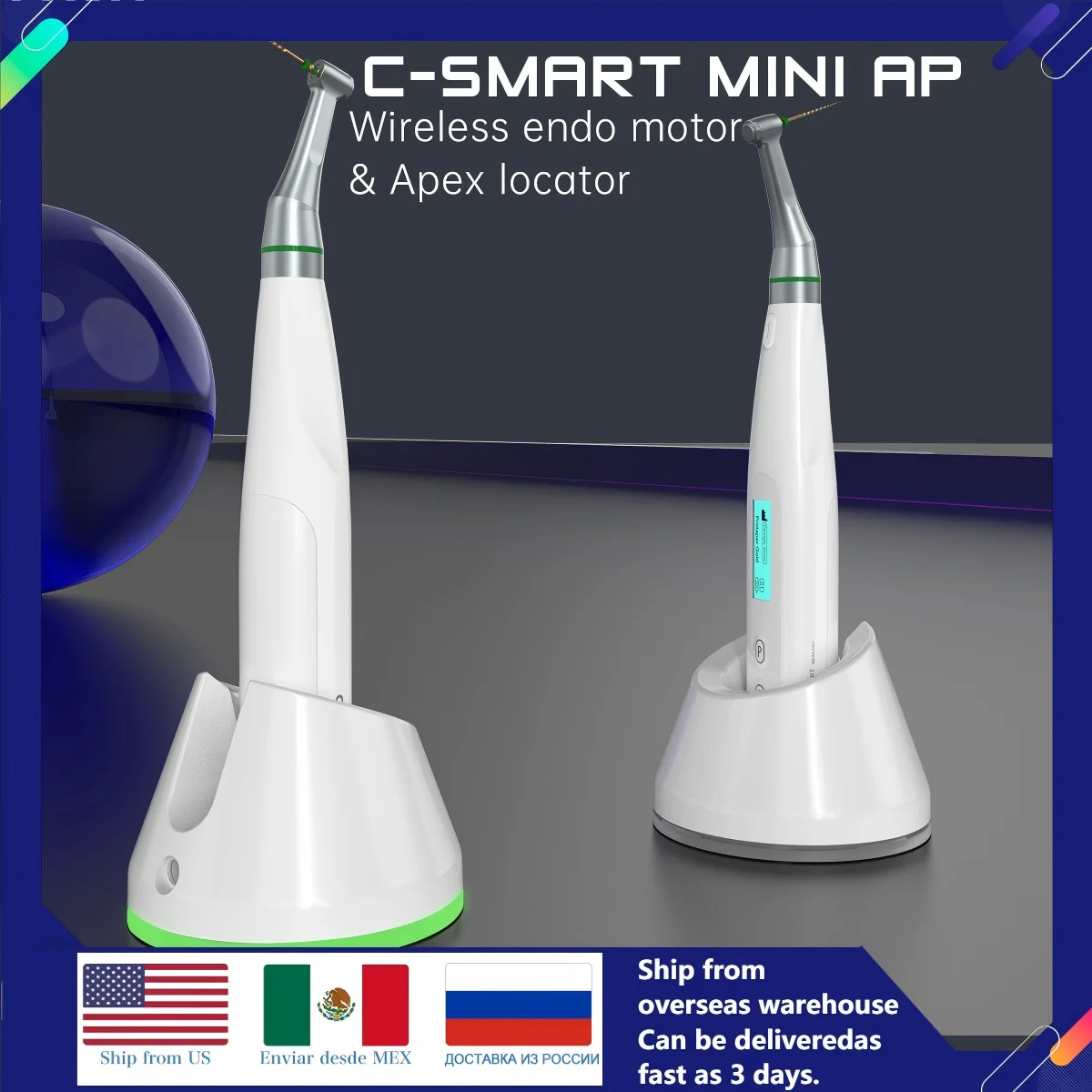 COXO C-Smart Mini AP Dental Wireless Endo Motor Cordless Root Canal Treatment Apex Locator Built-in Dentistry Instrument