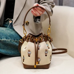 Internet celebrity women purse design shoulder bag female 2024 lady popular crossbody bag fashion Girl super trend bucket bag