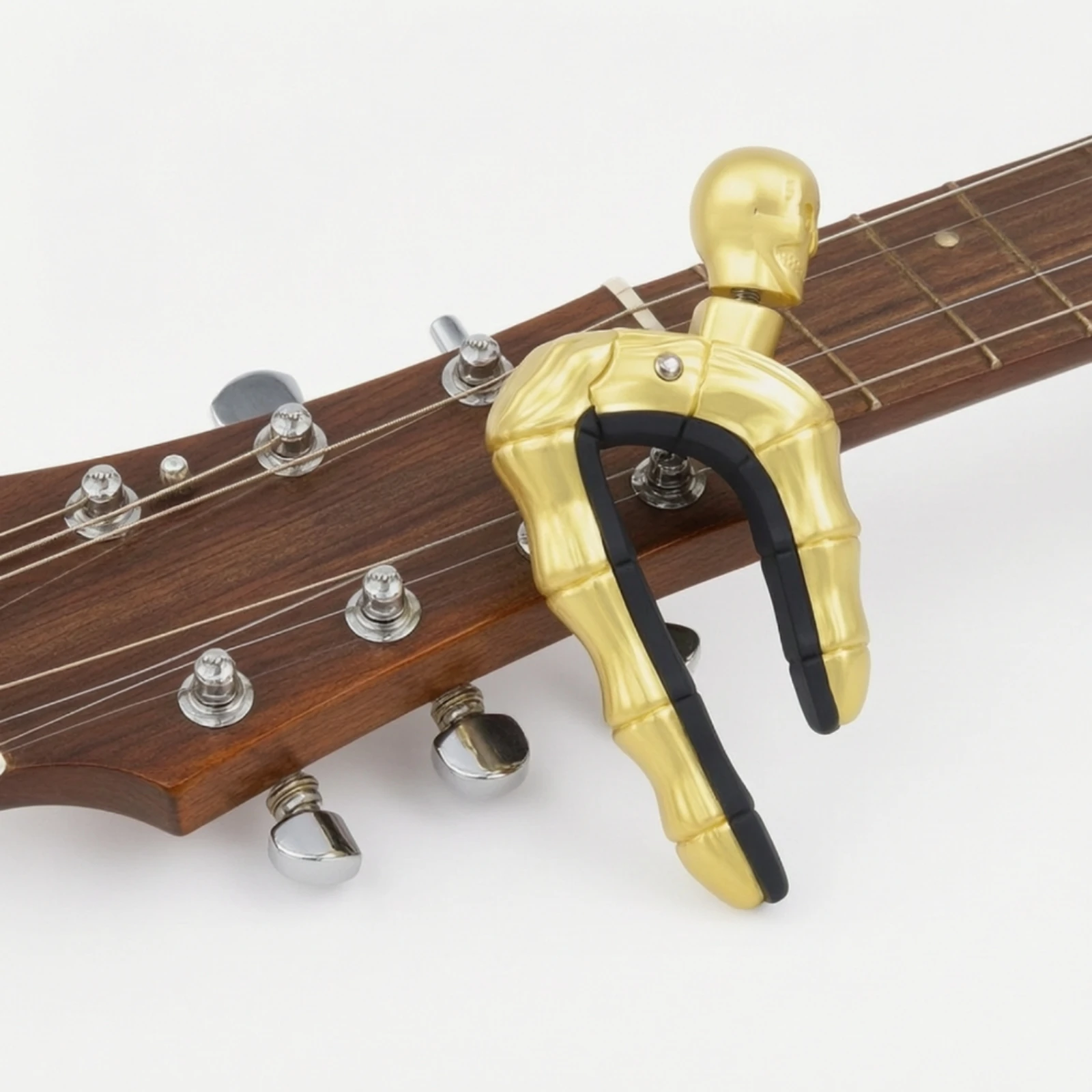 Guitar Capo Skull-Head Ukulele Capo Instrument Accessory Electroplated Versatile for Guitarists, Practice, Stage