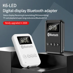 Bluetooth 5.0 Receiver Transmitter Wireless Adapter 3.5mm Jack AUX FM Car Kit Handsfree Call & Mic For PC TV Speaker