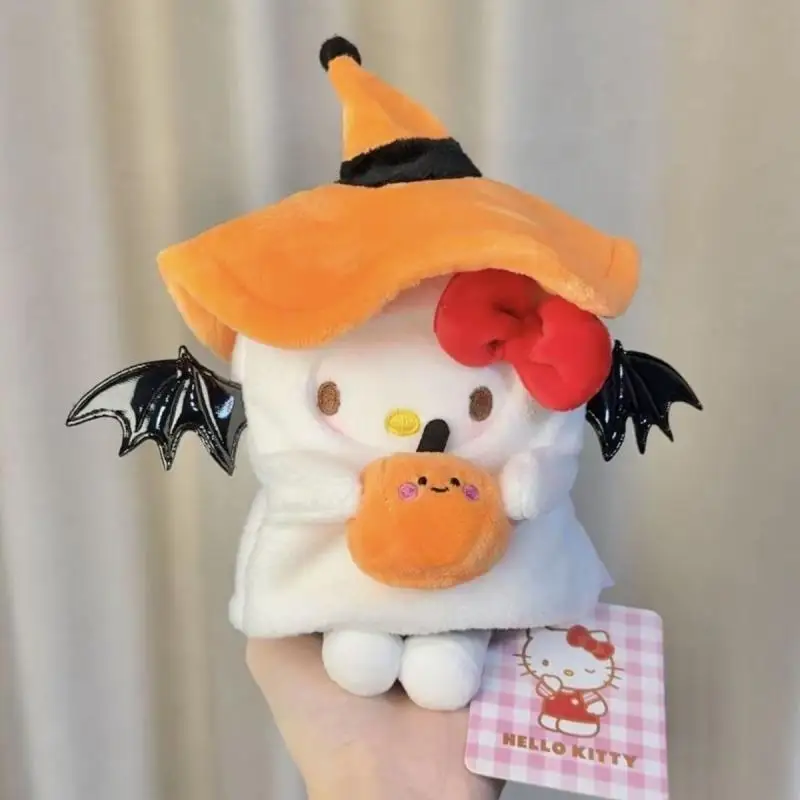 Sanrio Hellokitty Halloween Pumpkin Demon Ghost Plush Toy Keychain Ornament Bag Pendant Decoration Gift