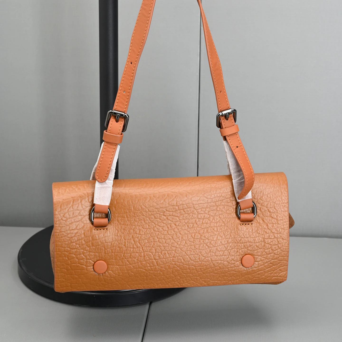 

Genuine Leather Underarm Bag Simple Fashion Top-Grain Cowhide Elephant Pattern Retro Minority Shoulder Bag New Women's Bag