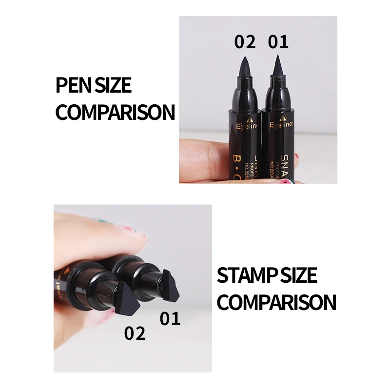 Big Seal Stamp Liquid Eyeliner Pen Waterproof Fast Dry Black Eye Liner Pencil With Eyeliner Cosmetic Double-ended Eyeliner