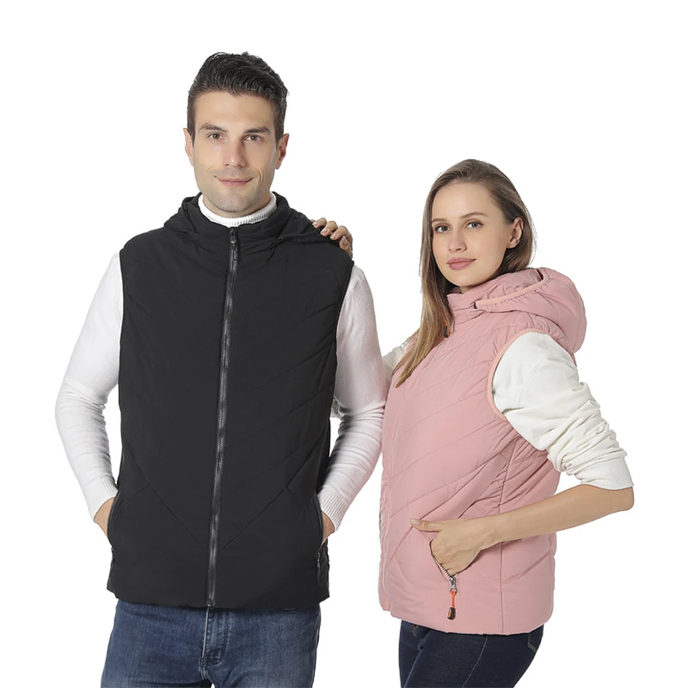 Couple Style 11 Areas Winter Constant Temperature Heating Vest Women Hooded Cold-Proof Thermal Vest USB Electric Heating Clothes