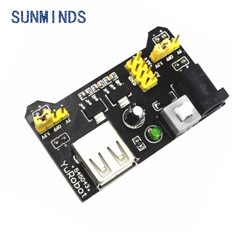 5sets 3.3V 5V MB102 Solderless Breadboard Power Supply Module with 9V Battery Clip Power Cable 2.1x 5.5mm Male DC Jack Plug