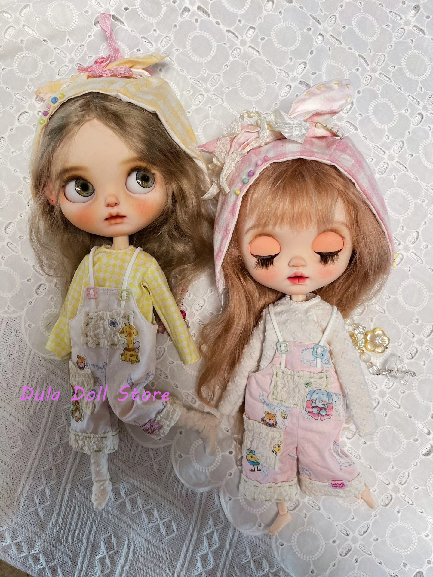 

Dula Doll Clothes Dress Vintage bib pants style Blythe ob24 ob22 Diandian Azone Licca ICY JerryB 1/6 Bjd Doll