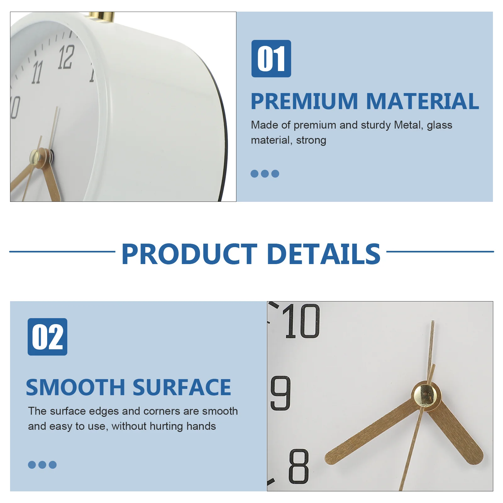 

Silent Small Round Alarm Clock Modern Desktop Table Clock Mute Bedroom Office Desk Decoration Alarm Clocks for Bedrooms