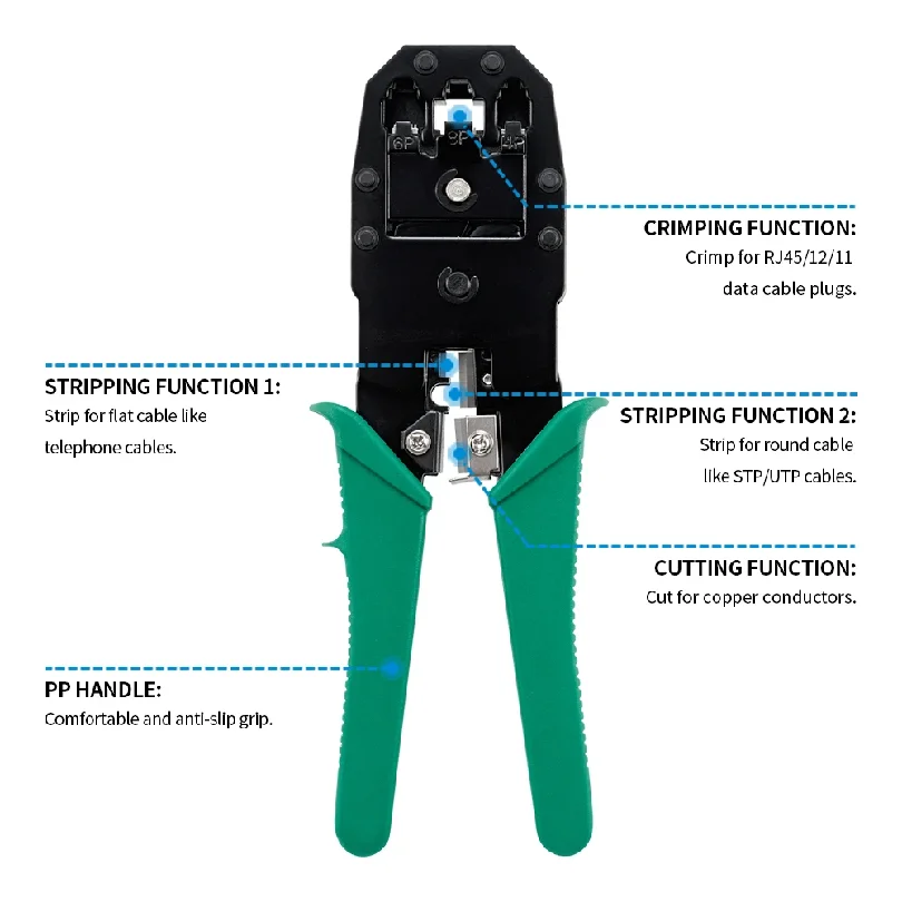 RJ45 RJ11 RJ12 Computer Network Repair Tool Kit UTP LAN Cable Tester Wire Cutter Screwdriver Pliers Crimping Tool Set