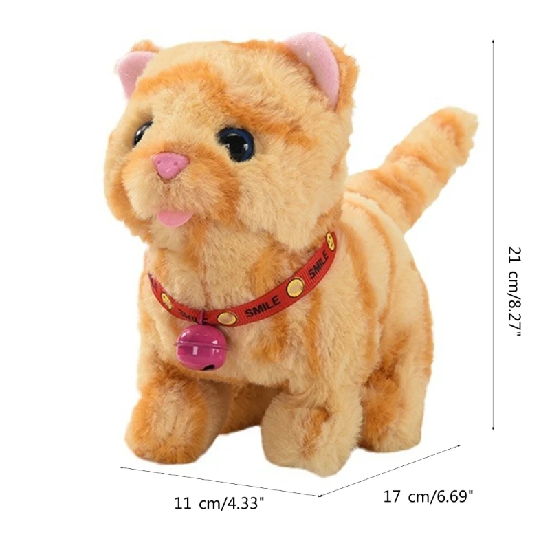 Walking Toy Walking Meowing Interactive Plush Pet for Kids Realistic Stuffed Animal Great Gifts for Boys and Girls