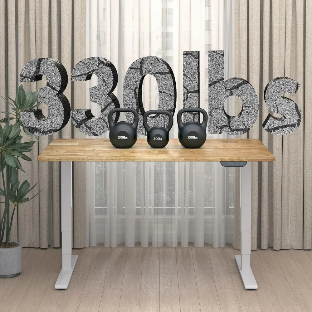 ارتفاع كهربائي قابل للتعديل محرك مزدوج مكتب قائم 71x30 بوصة خشب مطاطي 3 مراحل لوح كامل مكتب قائم مع قابل للتعديل