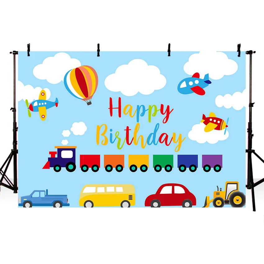 Mehofond شخصية الصبي عيد ميلاد خلفية حفارة البناء جرار شاحنة ديكور خلفيات للتصوير الفوتوغرافي استوديو فوتوكويد