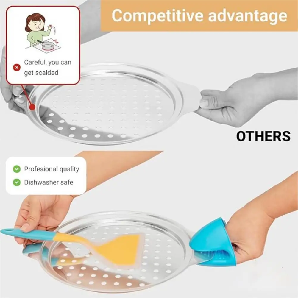 Heat-resistant Kitchen Lid Stainless Steel Spaetzle Maker Lid with Scraper Heat-insulated Handles Noodle Strainer for Pots