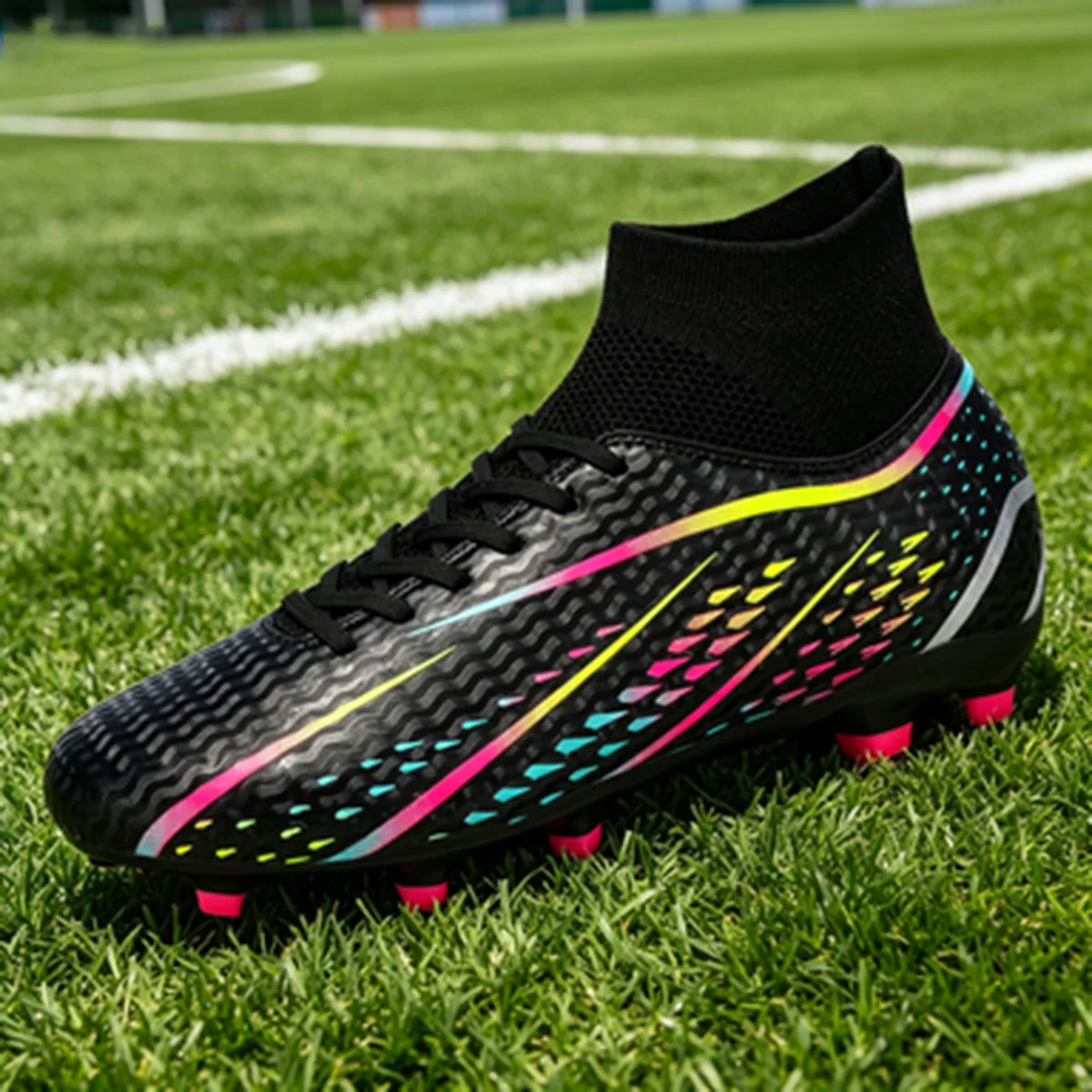 Fashion AG FG football shoes PU Fabric Lightweight Upper TPU Wear Resistant Sole Non-slip For Men Women Training Match