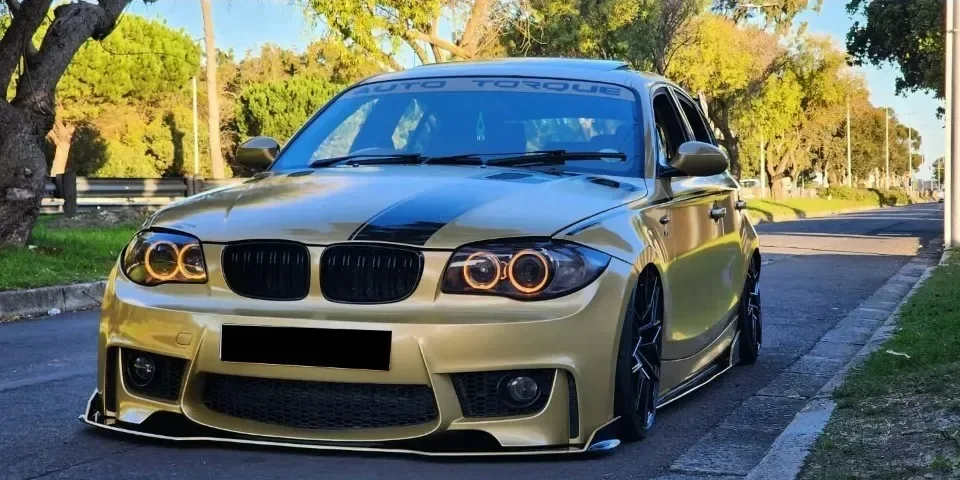 Für bmw e81 e87 e82 e88 128i 130i 135i Auto Front stoßstange Nieren gitter Renn gitter Gitter glänzend schwarz Doppel latten Grill 07-11 – Detail 16