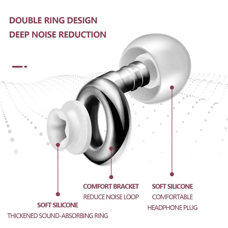 Noise Cancelling Oordopjes Lus Slaap Oordopjes Herbruikbare Rustiger Oordopjes Siliconen Oordopjes Flexibele Vliegtuig Oordopjes Voor