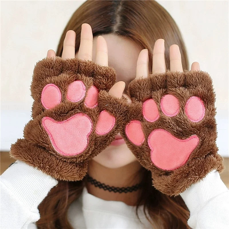 Cat Ears Wolf Fox Animal Tail Cosplay Faux Fur Hair Clip Headdress Halloween Leather Neck Chocker Set Theme Party Dress Up Props