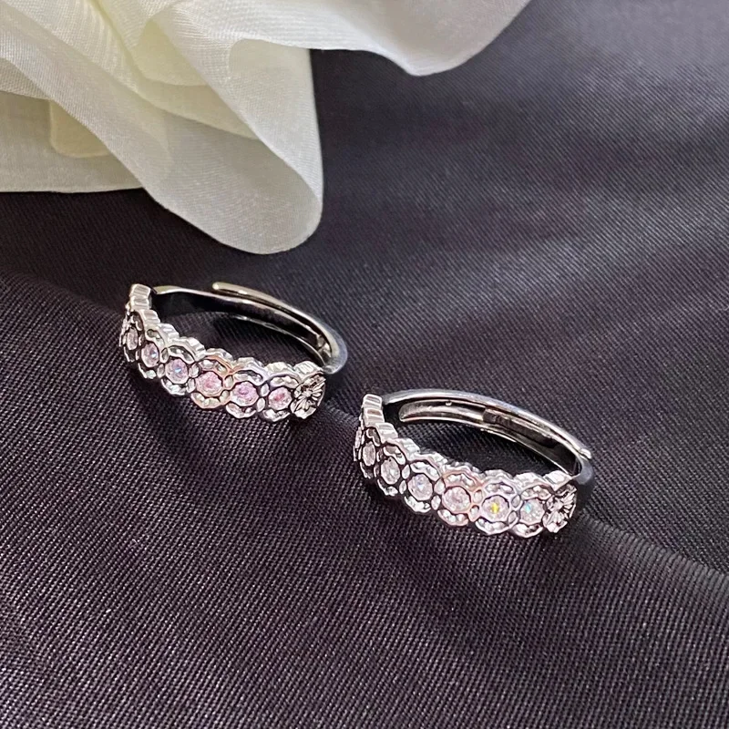 

MDL Moissanite Style Original Runaway Princess Matchmaking Gold Plated Micro Set Pink Zirconia Peplum Ring