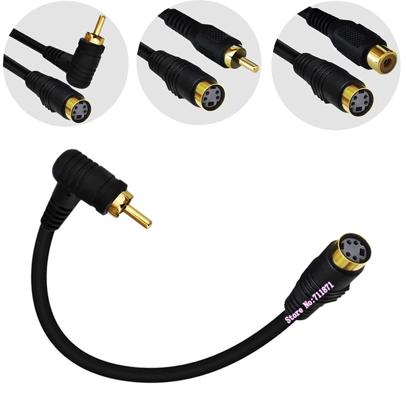 4 Pin Mini Din S-Video RCA Male Female Adapter Cable composite video RCA Mini Din 4P 4Pin adaptor Line Cord Wire 4P Mini Din AV