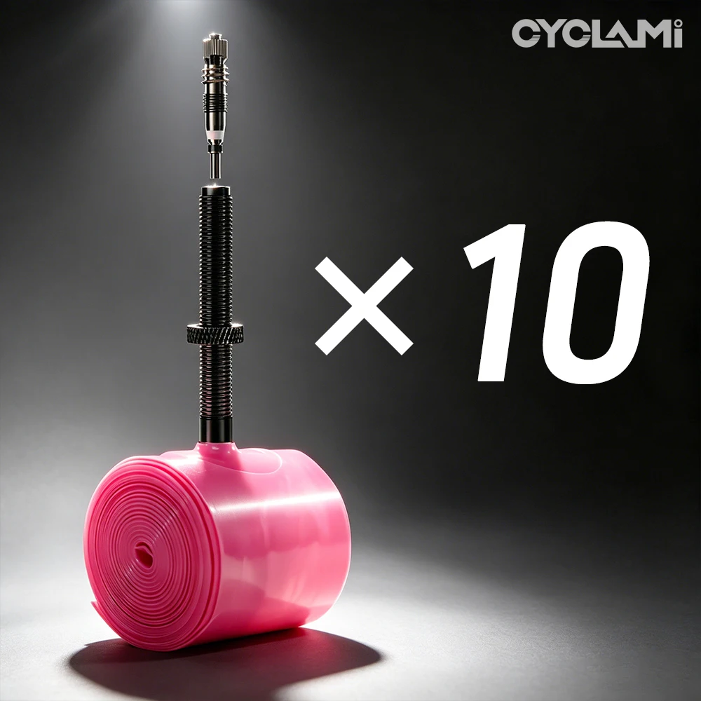 10 Stück CYCLAMI Fahrradschlauch Edelstahlventil Französisch Presta Pink TPU für Rennradreifen 700C 700 x 18 23 25 28 30 32 C
