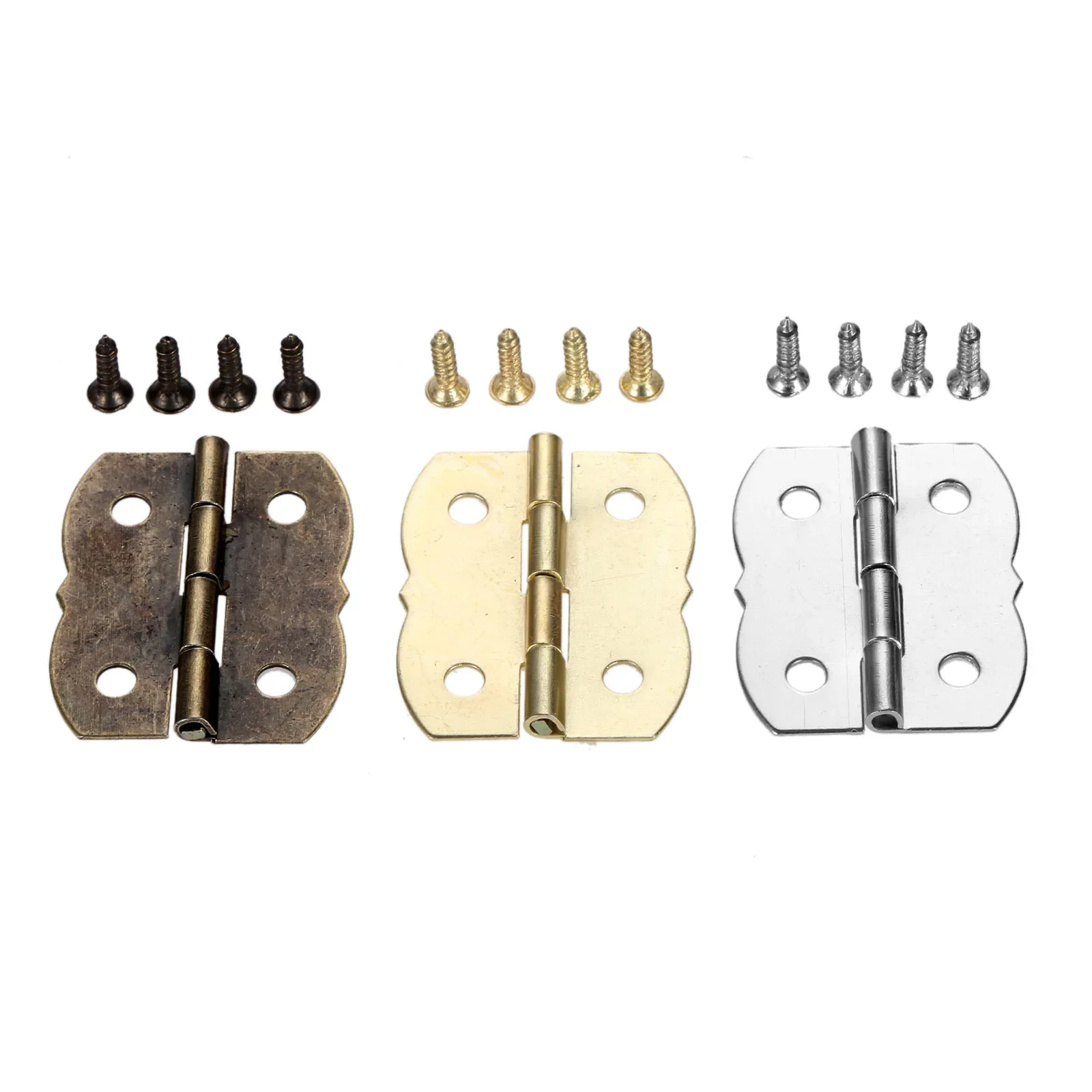 10Pcs 30*25mm Small Hinges Butterfly Closing Cabinet Door Luggage Hinge 4 Holes Furniture Decoration Hinge Wooden Wine Box Hinge