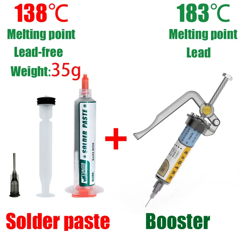 Low Temperature Solder Paste SMD IC PCB Extruder Flux for Soldering LED Welding Paste for Iphone Repair Welding Flux