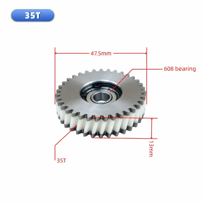 ABUG-Gearbox Replacement 35T Nylon Gear For E-Bike Hub Motor 608 Bearing And Snap Ring(47.5Mm Diameter, 13Mm Thickness) 35 Teeth