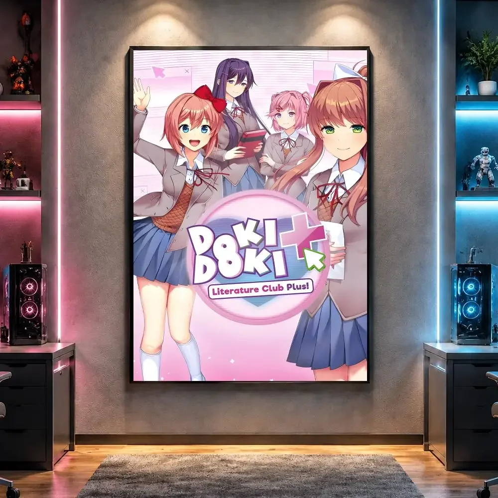 Game D-Doki Doki Literature Club Horror Poster Wall Art Bedroom Living Room Dorm Bar Cafe Gym Studio Home Decor Gifts