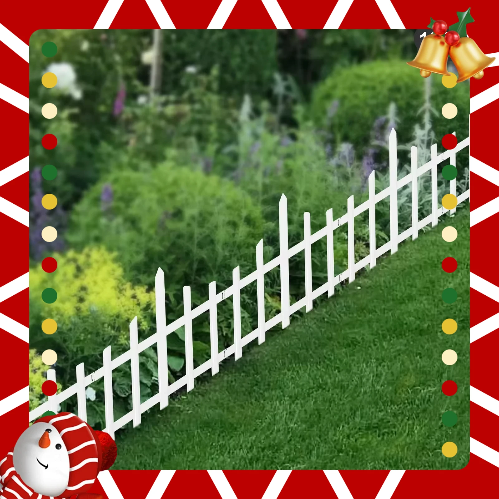 أضواء زينة سياج عيد الميلاد الخارجية مشرق 50 مصباح LED (موفرة للطاقة) للحديقة والسطح