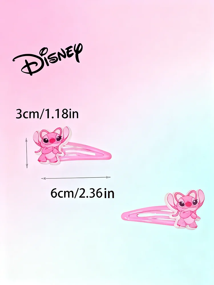 6 clips BB acrílicos de la serie Disney Stitch, accesorios para el cabello lindos y modernos, coloridos y de moda, perfectos para vestir.