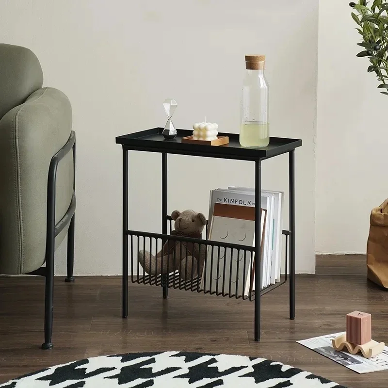 

Premium Nordic Ins Design Style Sofa Side Table Wrought Iron Bedside Storage Small Table Coffee Table Rack Home Furniture