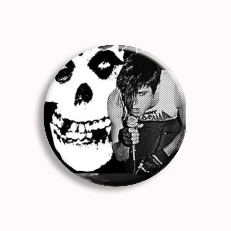 Misfits-horror botão estilo punk rock, hip hop, crânio, gótico, punk, rocha, crachá, saco, acessórios, jóias, fãs, decoração