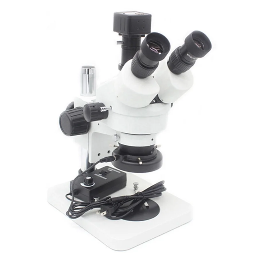 

7X-45X Electronic Biological Trinocular Stereo Microscopeand and Stereo Zoom Microscope with Pillar Stand