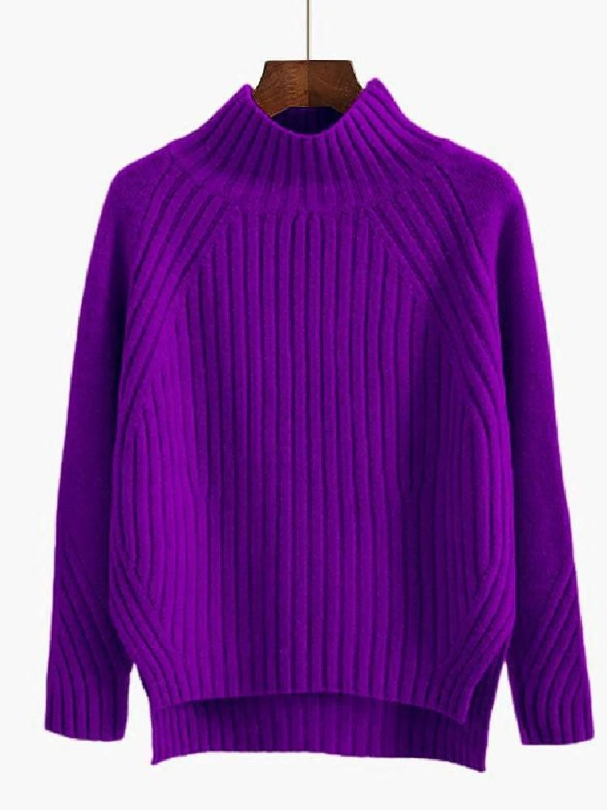 Loose Long Sve High Ne Knitwear Dames Herfst Winter Casual een Turtlene Sweater Sli Bovenkleding Base irt