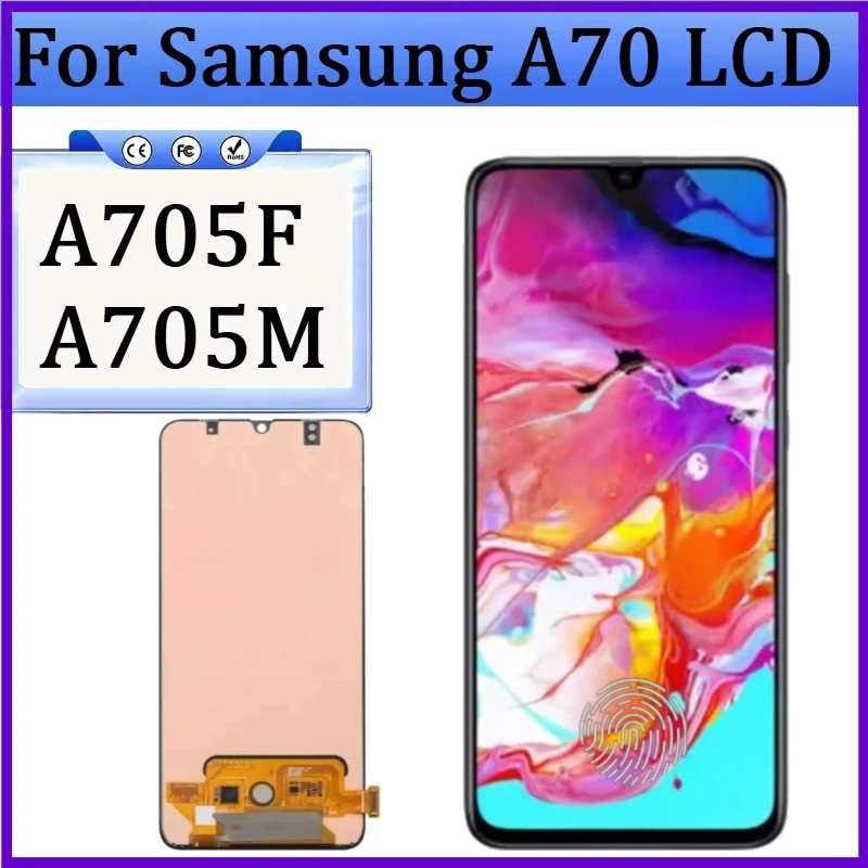 

New TFT/OLED Screen For Samsung A70 LCD A705F A705M Display Touch Screen Digitizer with Frame For Samsung Galaxy A70 LCD