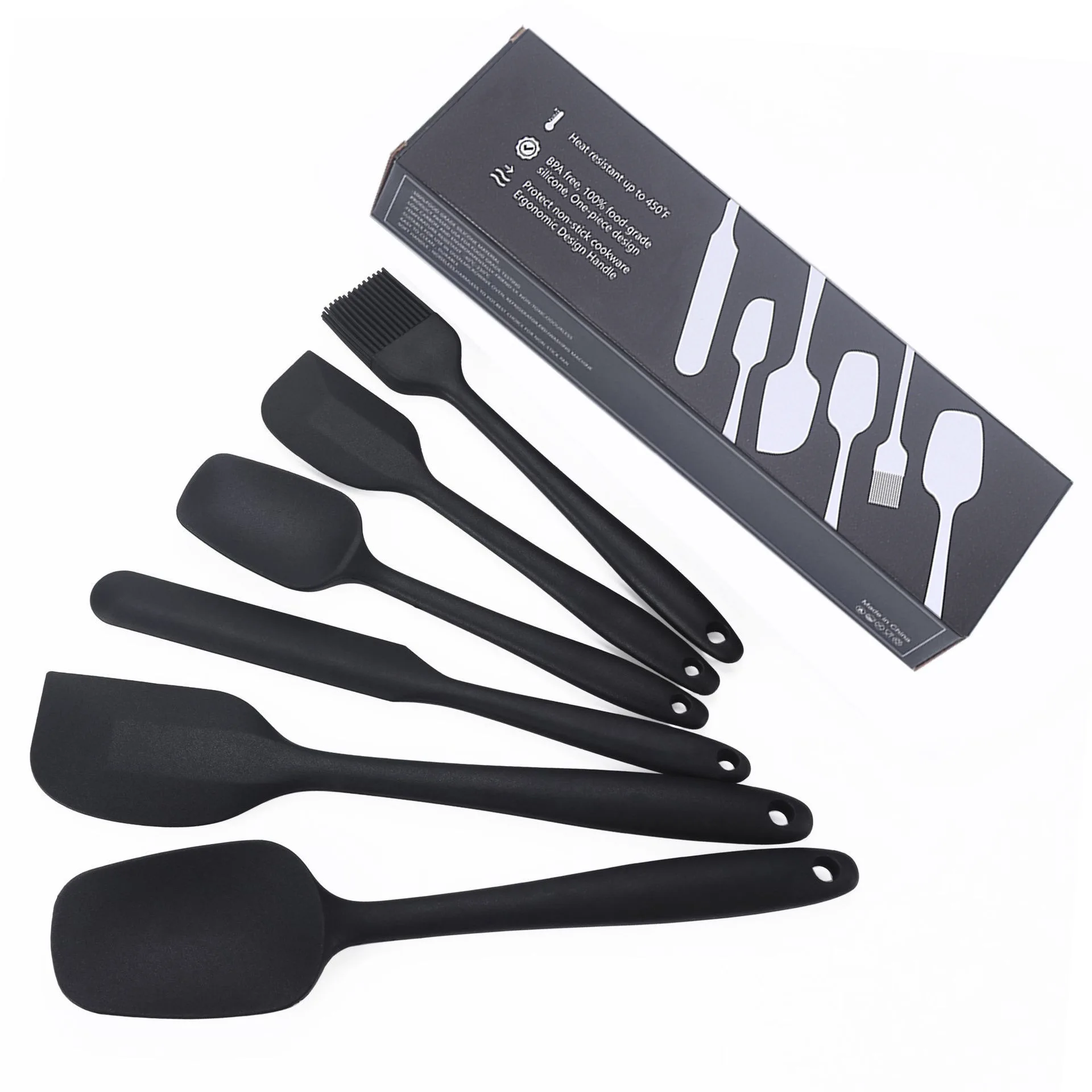 

Hot Selling 6pcs/Set Butter Knife Barbecue Brush Spatula Set Edible Silicon Cake Barbecue Kitchen Cooking Tools Set