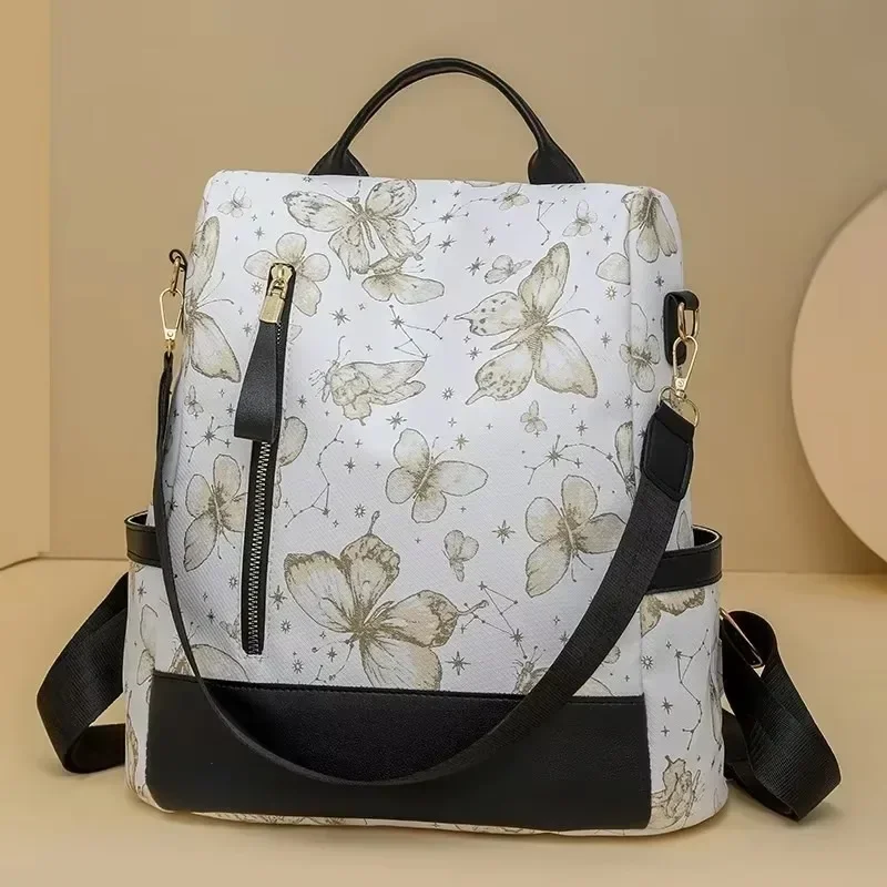 

Softback Solid Fashion Backpacks Casual Sewing Thread Large Capacity 2025 Zipper Pu Bow High Quality Backpacks for Women